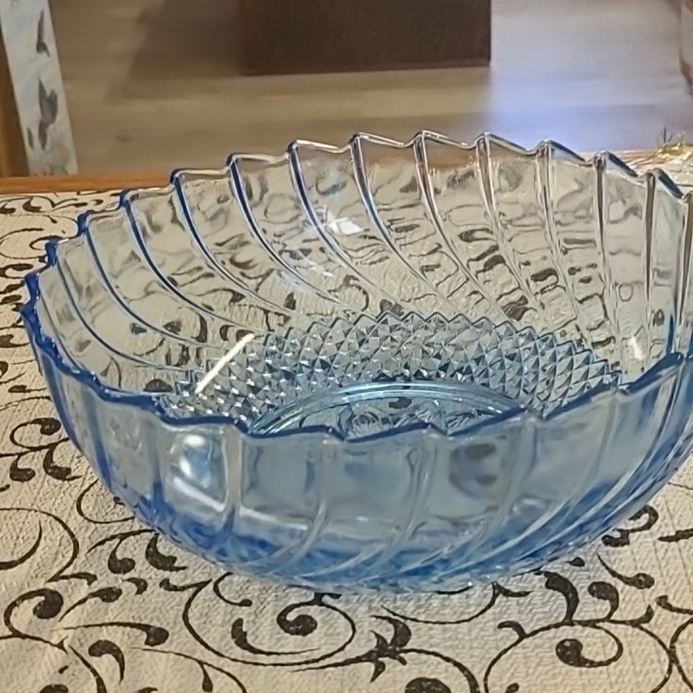 Ice Blue Sunflower Bowl